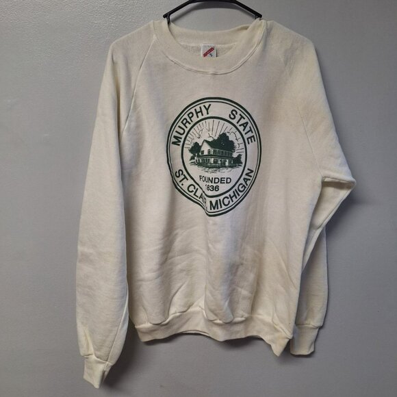 Murphy State St Clair Michigan 1836 Sweatshirt Adult XL Jerzees Vintage Distress - Picture 8 of 9